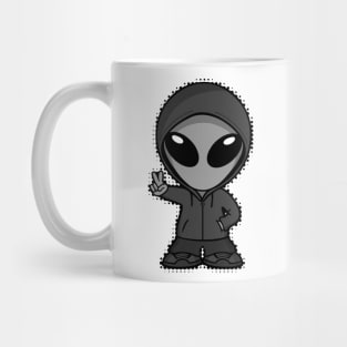 Space Alien Peace Dark Version Mug